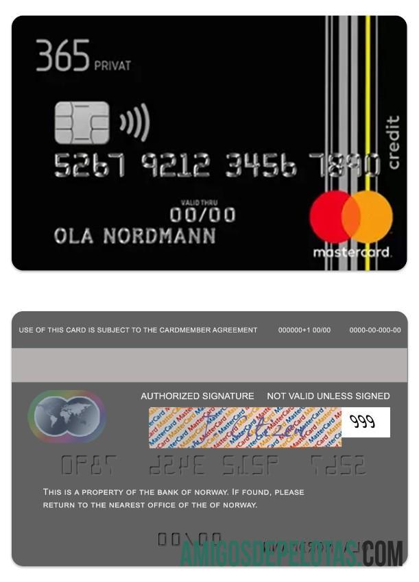 Norway Bank Of Norway Petrol Mastercard real example